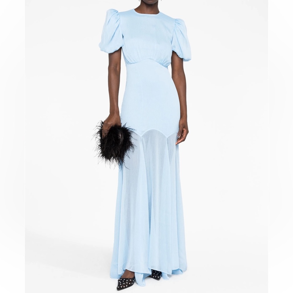 De La Vali Aqua Puff Sleeve Maxi Dress - Picture 2 of 4